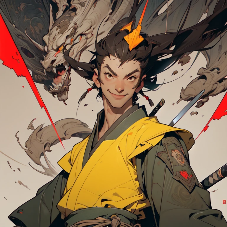Male, Adult, Black hair, Muscular, African American Skin Color, Tower Background,Fangs,Robes.