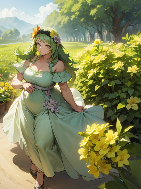 fantasy girl,detailed face,detailed eyes,lush green grass,abundant colorful flowers,soft sunlight,enchanted atmosphere,butterflies flying around,delicate petals floating in the air,ethereal beauty,harmonious colors,impressive level of detail,imagination and creativity,airy and dreamlike,soft and gentle,storytelling quality,best quality,ultra-detailed,realistic,bokeh