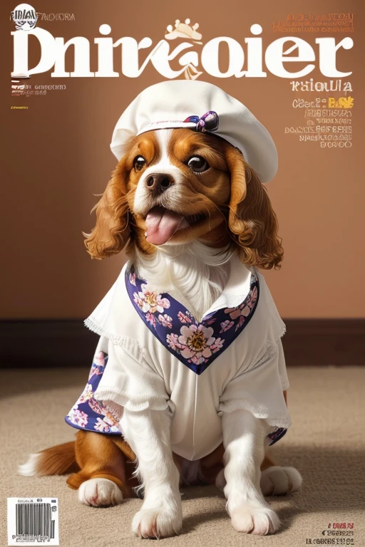 (((Magazine cover with illustration, modern and neat featured title, manchetes principal, propagandas, frases de destaque na capa da revista, Canine Cuteness is the title at the top of the magazine, propagandas nas laterais da revista )))), somente cachorro na arte, using 3D cinema glasses, obra de arte, melhor qualidade, , ar livre,(((( Cavalier King Charles Daniel puppy, natural color or white hair only, 
, dog usando Roupa de capuz, or tie or bow, bandana, roupas com desenhos floral,  with your tongue out happily ))), with very long hair and albino fur color, brincando com seus Brinquedos em um lindo quarto fofo,  Dog with an expression of happiness when he sees his owner, Cachorro com boca aberta, breed dog, posando para uma foto usando roupas fofas,   fofo usando vestido fofo de princesa, luxurious hat, ties, Bandanas, vestido, cores fofas, pet store scene, dog clothing colors. low angle view, eye level shot (virilha),Just huge morbid thighs, rima de trabalho, melhor qualidade, (Vista frontal), (vista da minhoca&#39;olhos), perspectiva do olho do minhoca, low angle.
