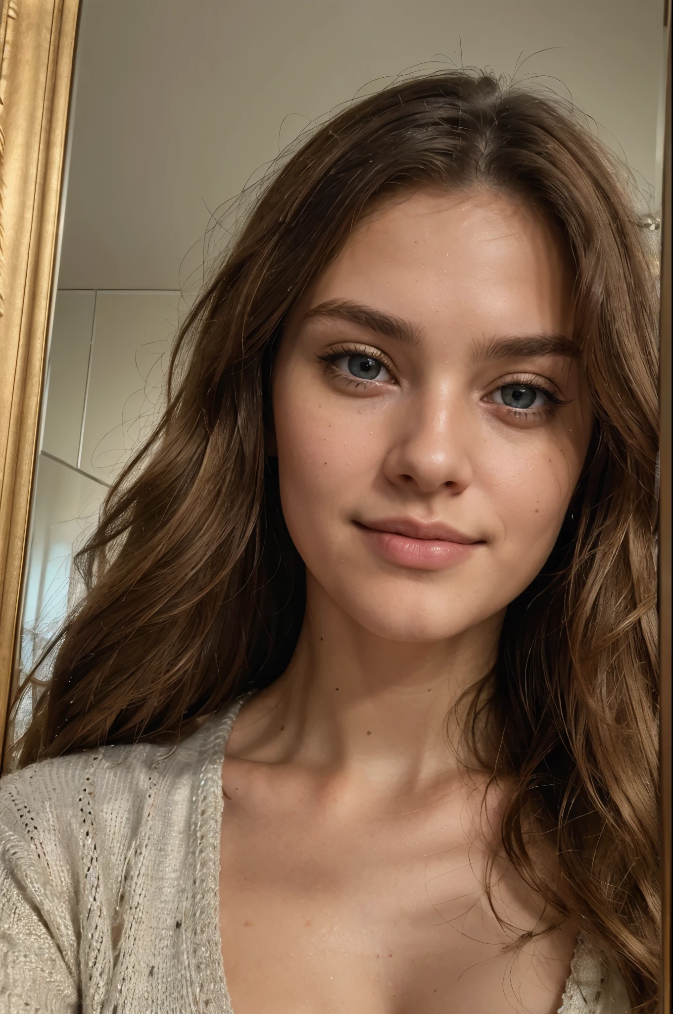 (Best Quality, 8k, High resolution, photorealistic:2.0), (Alone, A girl:2.0),(photo taken with flash:1.9),(illuminate the topic:1.8),(Ultimate Beautiful Girl:2.0),(shiny skin),(oily skin),(by rubio:1.7),(short hairstyle:1.5),(fresh beauty:2.0),Blush Brown Makeup , dark eye makeup , Wear bright pink lipstick,(girl with big bright eyes:1.5),(droopy eyed girl:1.5),(blue eyes:1.5),(thin girl:1.5),(baby girl face),(sexual attraction),(sweet smelling girl),(A girl que trabaja a tiempo parcial en un museo de arte.:1.3),(she works for low wages:1.5),(kind hearted woman:1.5),(ella tiene una Nice smile:1.3),(woman with a happy look:1.3),(She is very sociable),(from a very poor family:1.5),(virgin girl),(She is a secret pervert..),(she covertly lascivious),(she looks so erotic),(Preserving virginity for devout Christians),chuuChloe,(A woman with very soft breasts.),(woman fantasizing about sex),(seduction),(masturbation enthusiast:1.5),(stunning eyes:1.5),(clean girl),(affability),(fitted dress shirt),(Nice smile),(open mouth),(Hang)