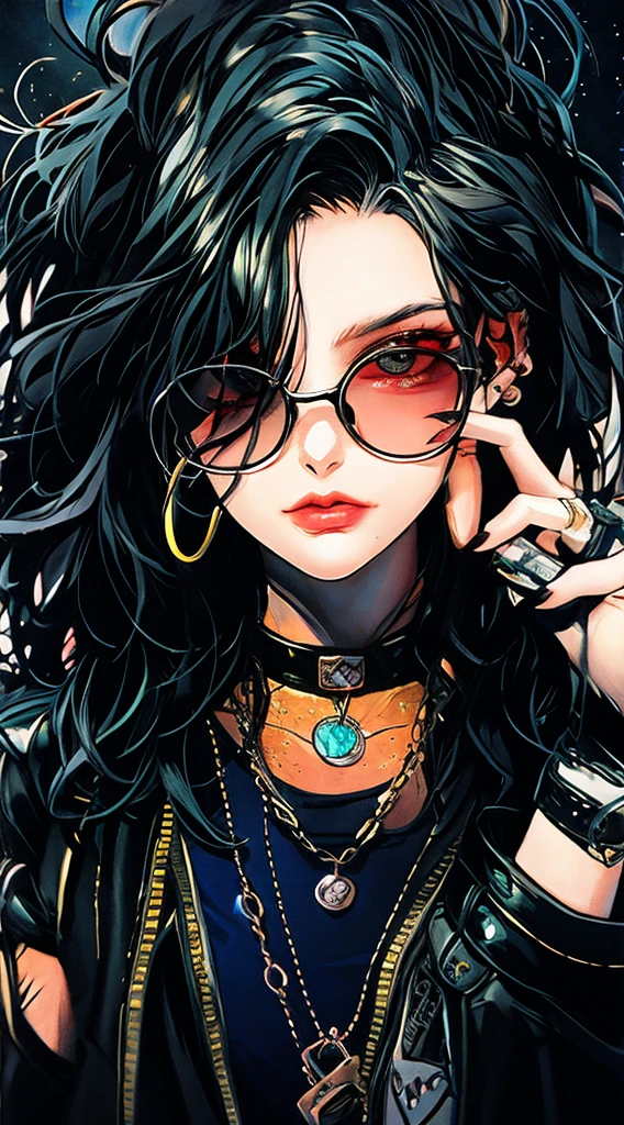 Anime girl smoking with black hair and sunglasses, black and white manga style, Arte em estilo Guviz, estilo de arte detalhado atraente, Estilo Charlie Bowater, 1 7 - year - old anime goth girl, detailed manga style, Quadrinhos em preto e branco, arte detalhada do personagem de anime, germe da arte. High detail, striking manga artstyle