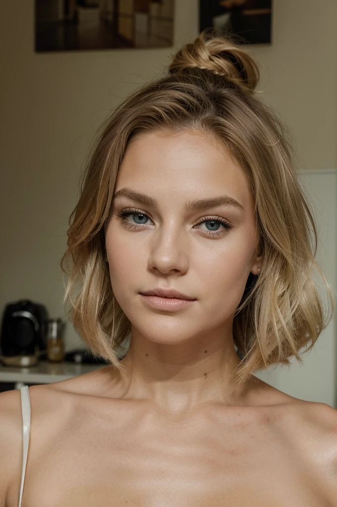 Breathtaking cinematic photo of a 23 year old girl with cheveux blonds and Yeux verts, heureux, expression joyeuse, bouche fermée, beau lips, détails complexes, faible profondeur de champ, très détaillé, budget élevé, film hollywoodien épique, magnifique, chef-d'œuvre, Primé, professionnel, très détaillé, texture de peau détaillée, (rougir: 0.5), (chair de poule: 0.5). (la plus belle femme du monde) (cheveux blonds) (cheveux courts et bouclés, les cheveux sauvages, coupe élégante) visage hacher, nez fin, beau, très beau, Parfait face, hacher body (hacher), (cheveux blonds) (Yeux verts) (peau blanche) beau corps, C'est l'ouest, yeux prédateurs, lèvres roses, cuisses épaisses. tout le corps, beauté occidentale, nez fin, beau, Parfait, ((meilleure qualité)), ((ultra résolution)), ((photoréaliste: 1.4)), (détails complexes), Parfait face, Se maquiller: 1.5 , Visage clair, Détails du visage. vue de face ((uniforme, costume tactique, déguisement d'agent, ESPIONNER))