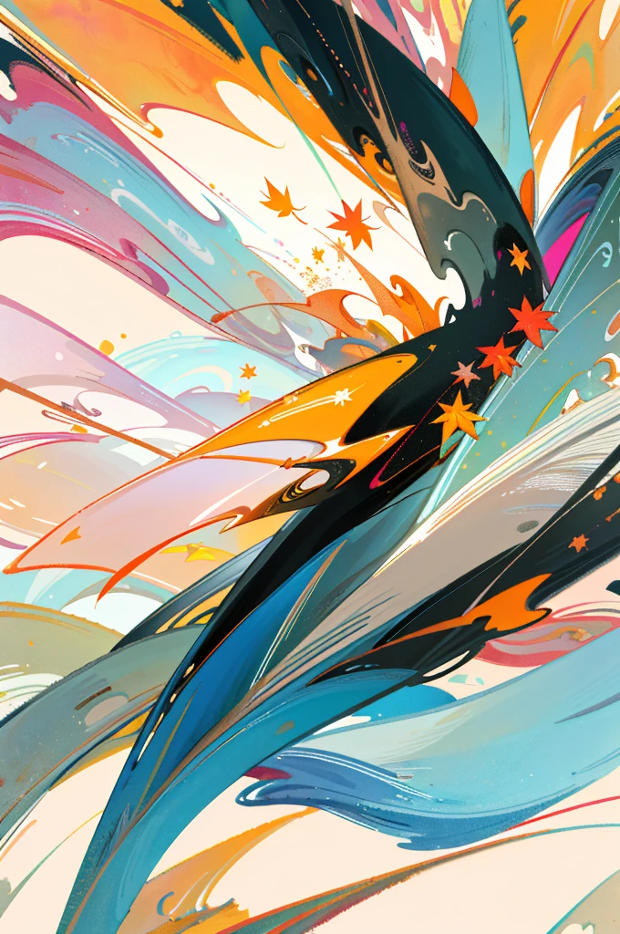 Style Wtrcolor, Official art, drifting in the wind, masterpiece, Beautiful, ((watercolor)), Splashes of paint, complex parts. Very detailed realistic, (masterpiece, top quality, Best quality, Official art, Beauty and Aesthetics: 1.2), very detailed, fractal art, Colorful, The most detailed, confuse, (Abstract background: 1.5) (1 boy: 1.3), The god, Black hair, short hair, mysterious, starry sky, handsome, maple leaf