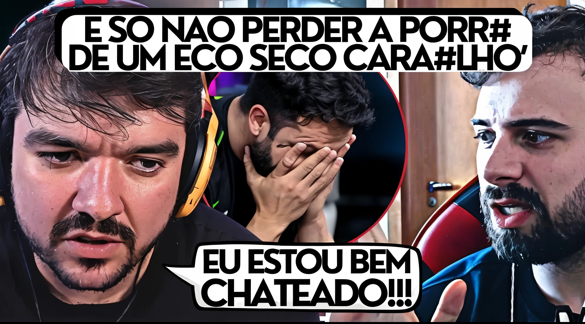 um close de dois homens com barba e um homem com barba, Miniatura do YouTube, CAOS!!!, youtuber, giga chade crying, Chiaoscuro, jogador, CSGO, giga chade, # e 4 e 6 2 0, powder Nándor Katona, Direction: Carlos Catasse, electronic sports, CEO, neosvr!!!, Estrela