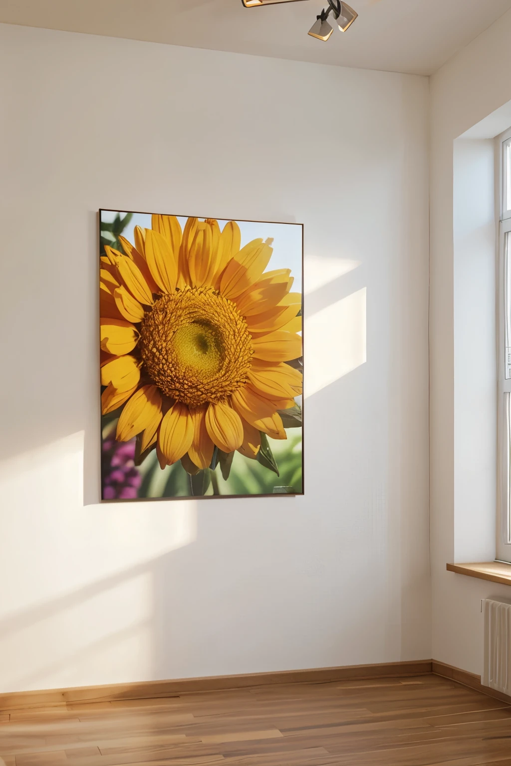 mockup for wall art, realistic, bright, Center