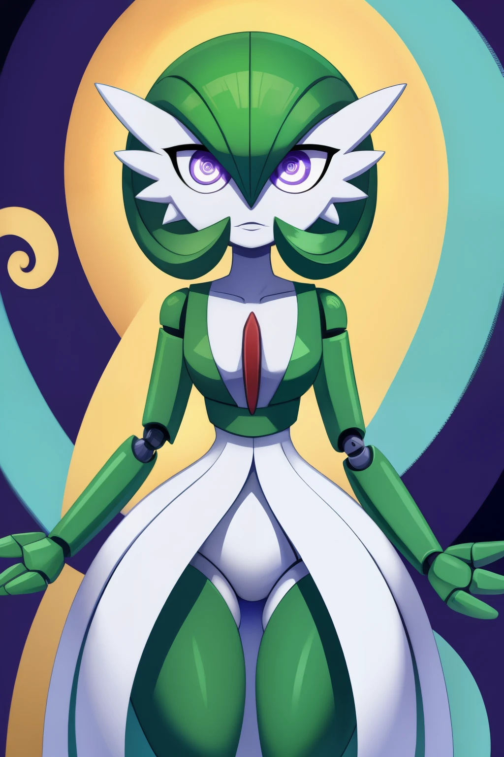 Gardevoir, empty eyes, spiral eyes, enchanted, entranced, hypnotized, robot joints