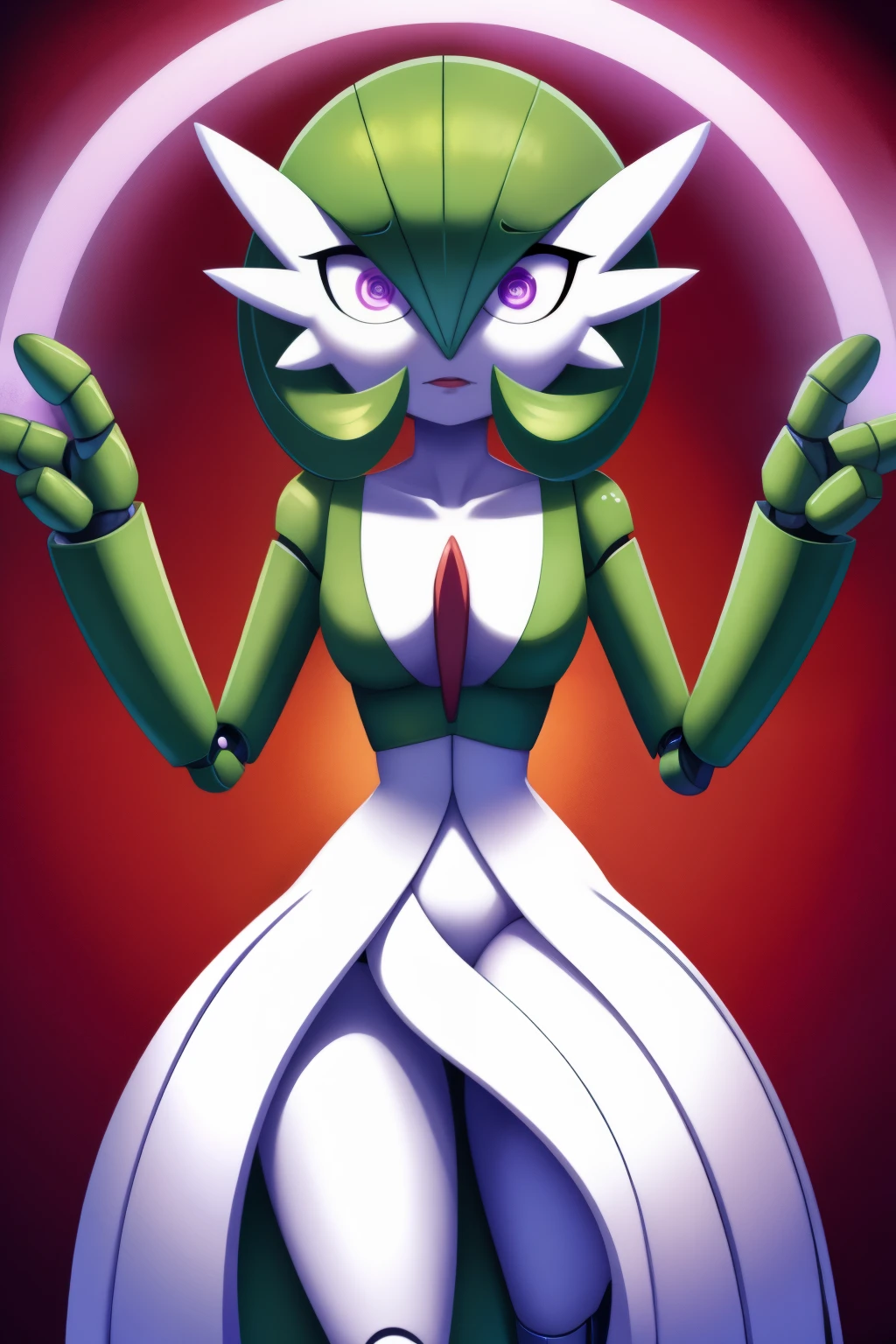 Gardevoir, empty eyes, spiral eyes, enchanted, entranced, hypnotized, robot joints