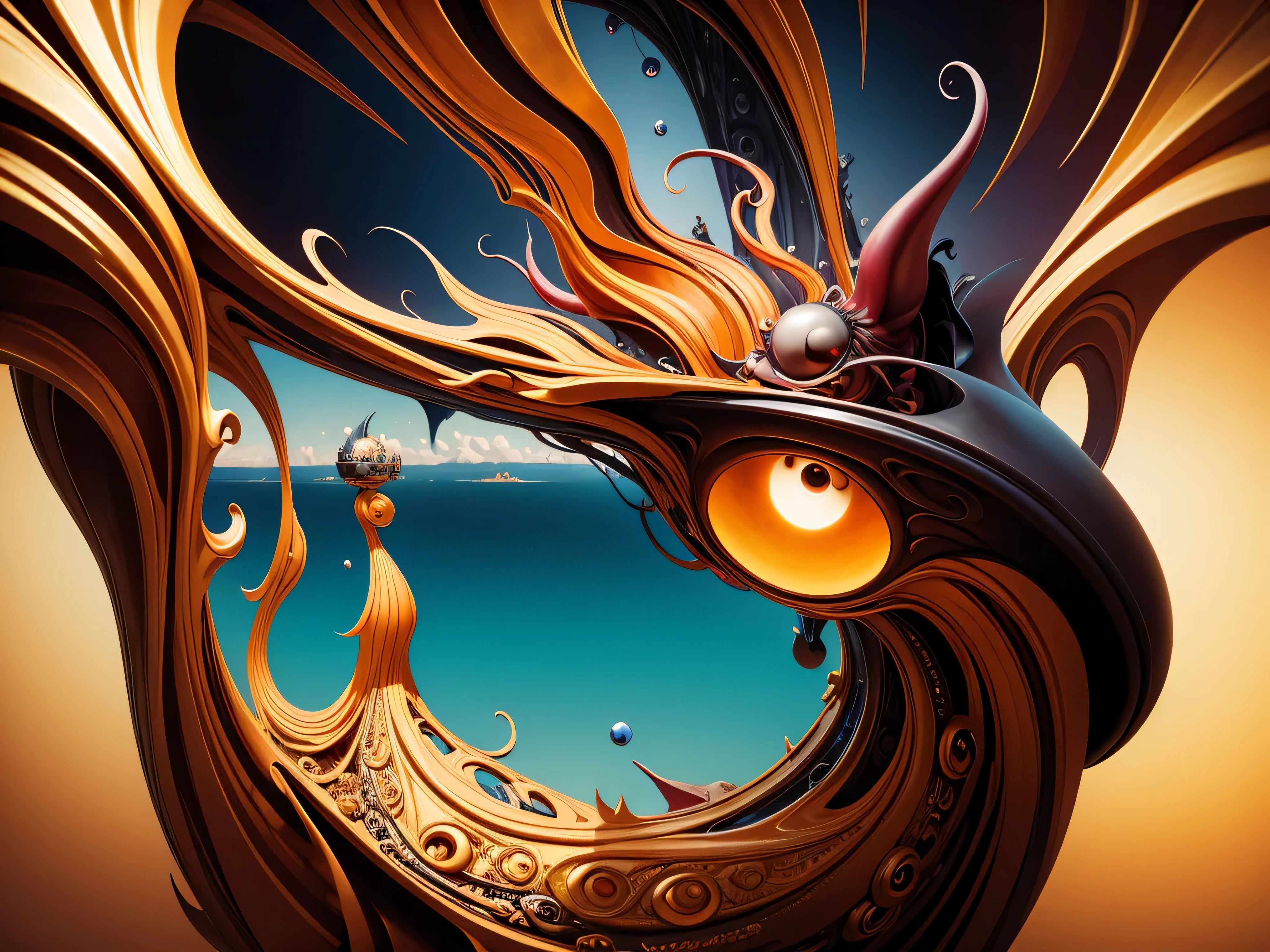 give me something crazy and make it good beast quality art , style of Salvador Dali, surreal scene, surrealism, surrealism painting, inspired by Dalí, surreal art