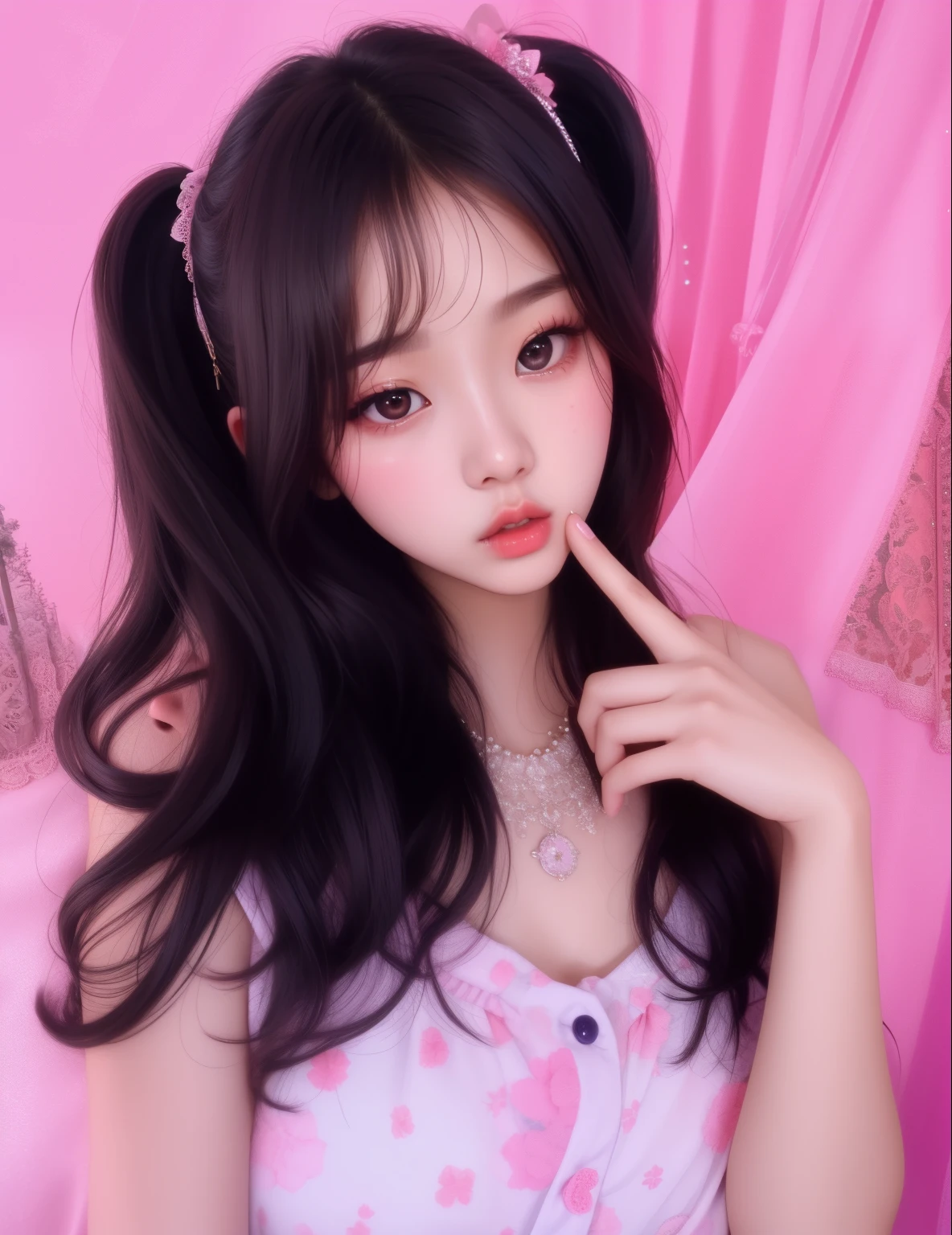 Wonyoung from IVE face, foto realista, ultra HD, 8k, big juicy lips 