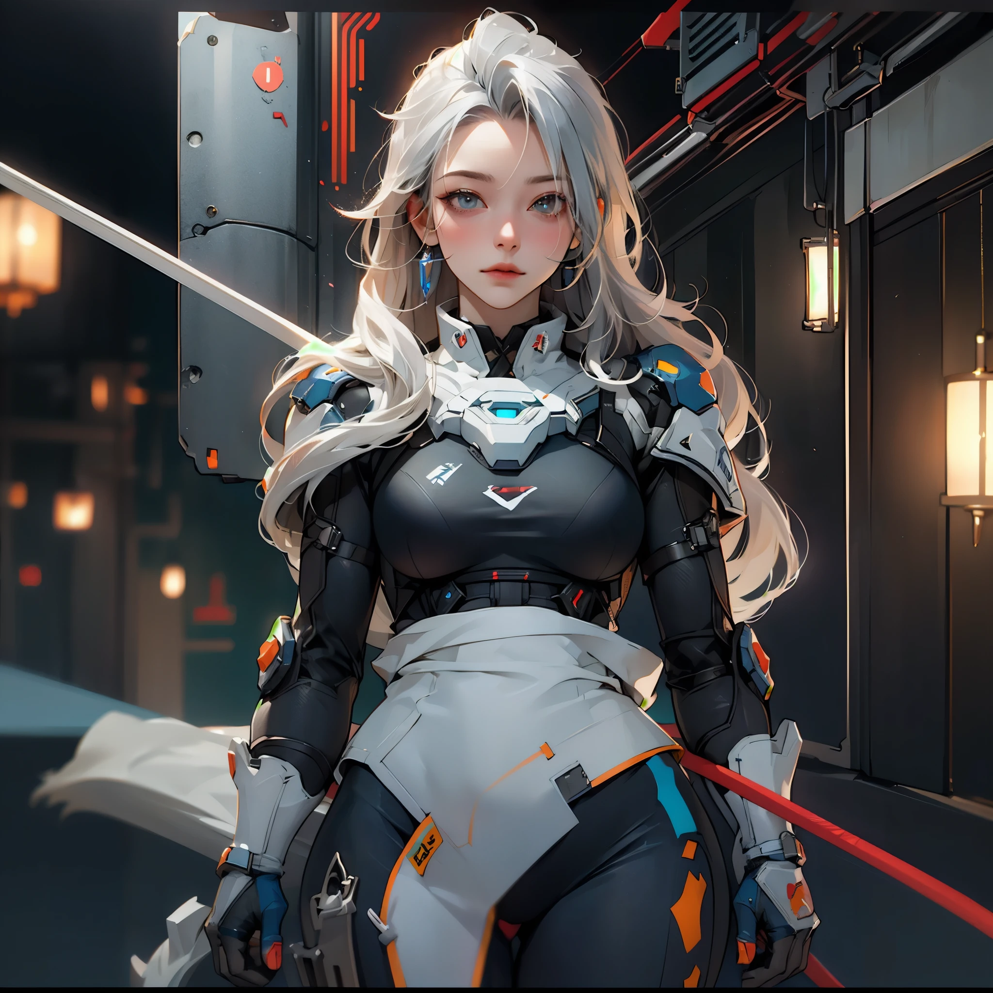 ((Best quality)), ((masterpiece)), (detailed:1.4), 3D, an image of a beautiful cyberpunk female,HDR (High Dynamic Range),Ray Tracing,NVIDIA RTX,Super-Resolution,Unreal 5,Subsurface scattering,PBR Texturing,Post-processing,Anisotropic Filtering,Depth-of-field,Maximum clarity and sharpness,Multi-layered textures,Albedo and Specular maps,Surface shading,Accurate simulation of light-material interaction,Perfect proportions,Octane Render,Two-tone lighting,Wide aperture,Low ISO,White balance,Rule of thirds,8K RAW,