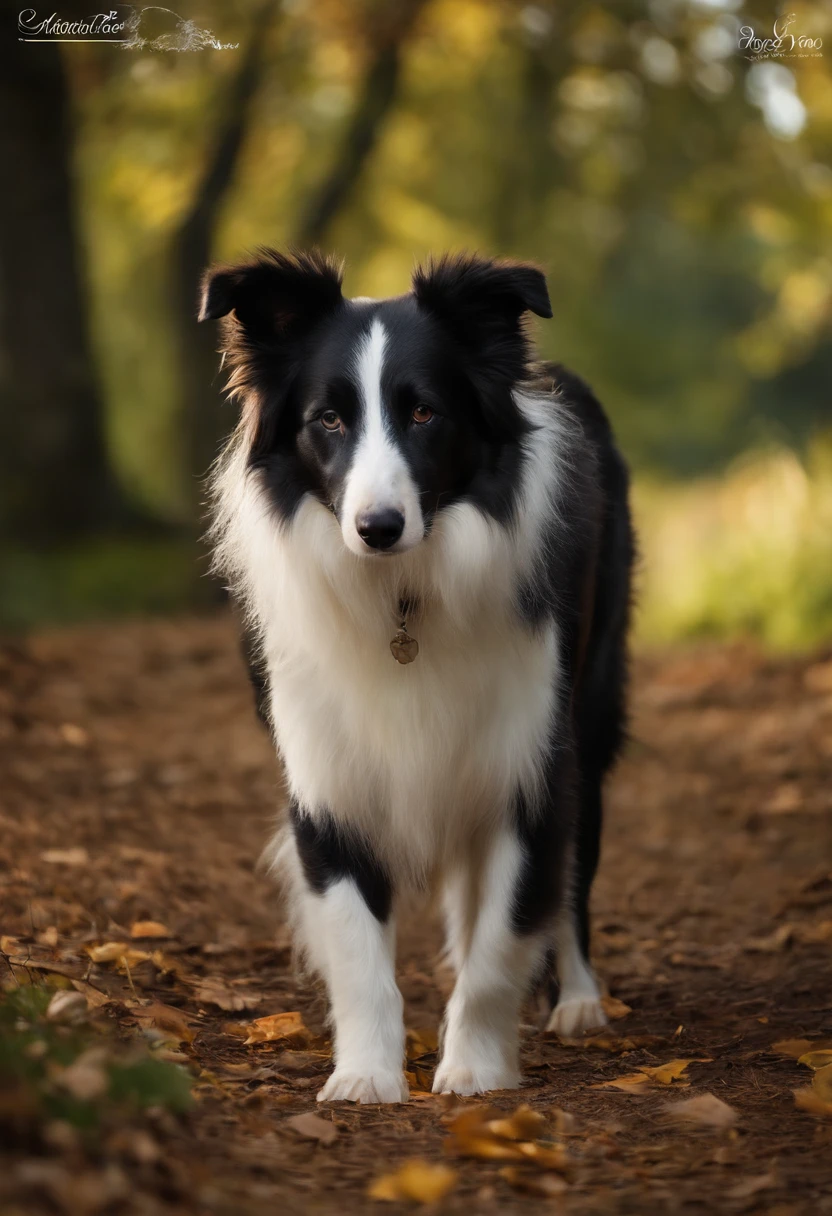 8k,obra-prima,alta qualidade,Collie or border collie dog, ele veste roupinhas fofas, ele usa roupa de pets, estilo desenhos animados,figura de pau,linhas de trabalho,illustration,Q version,Under the tree,Sente-se e coma caqui