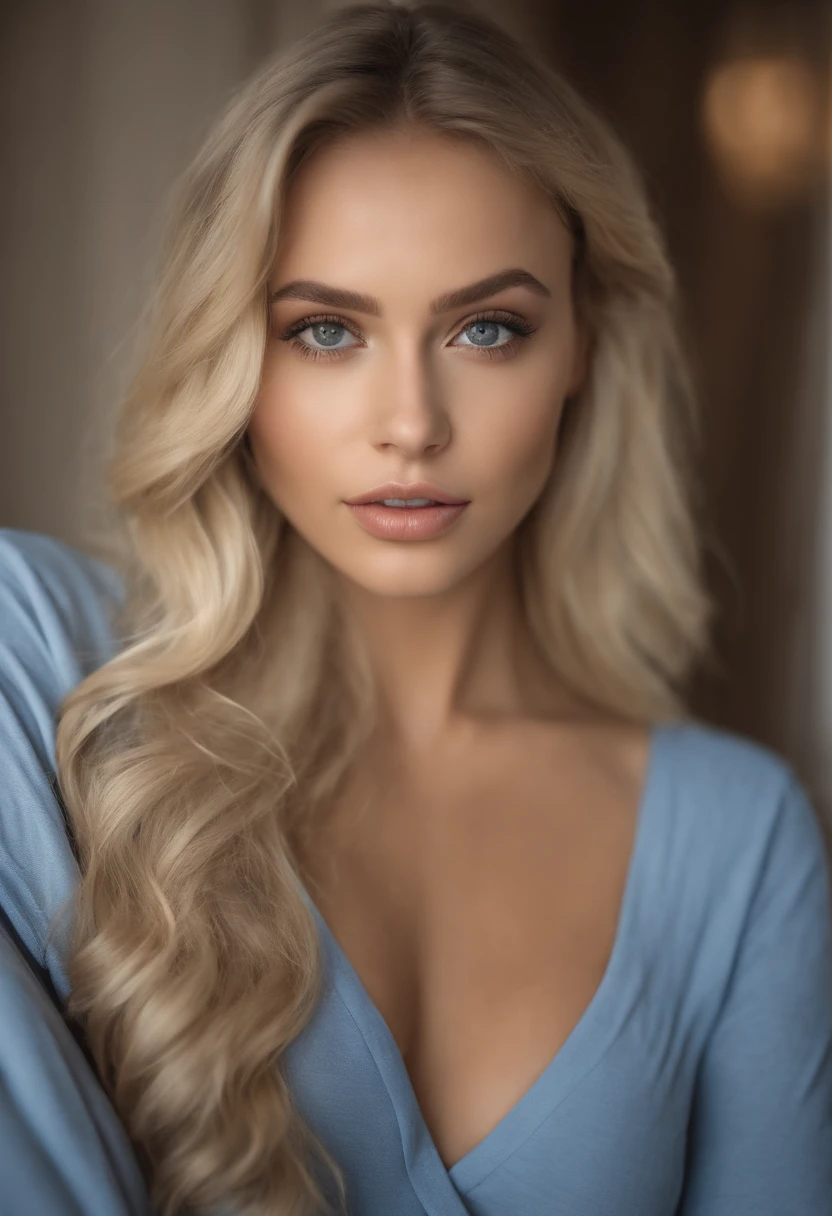 oman with matching tank top and panties, fille sexy aux yeux bleus, Portrait Sophie Mudd, Portrait de Corinna Kopf, cheveux blonds et grands yeux, selfie of a young woman, ohne Maquillage, maquillage naturel, Look directly into the camera, Visage avec Artgram, dezentes Maquillage, Superbe photo du corps entier, dans la chambre, gros seins, Blonde, Latin