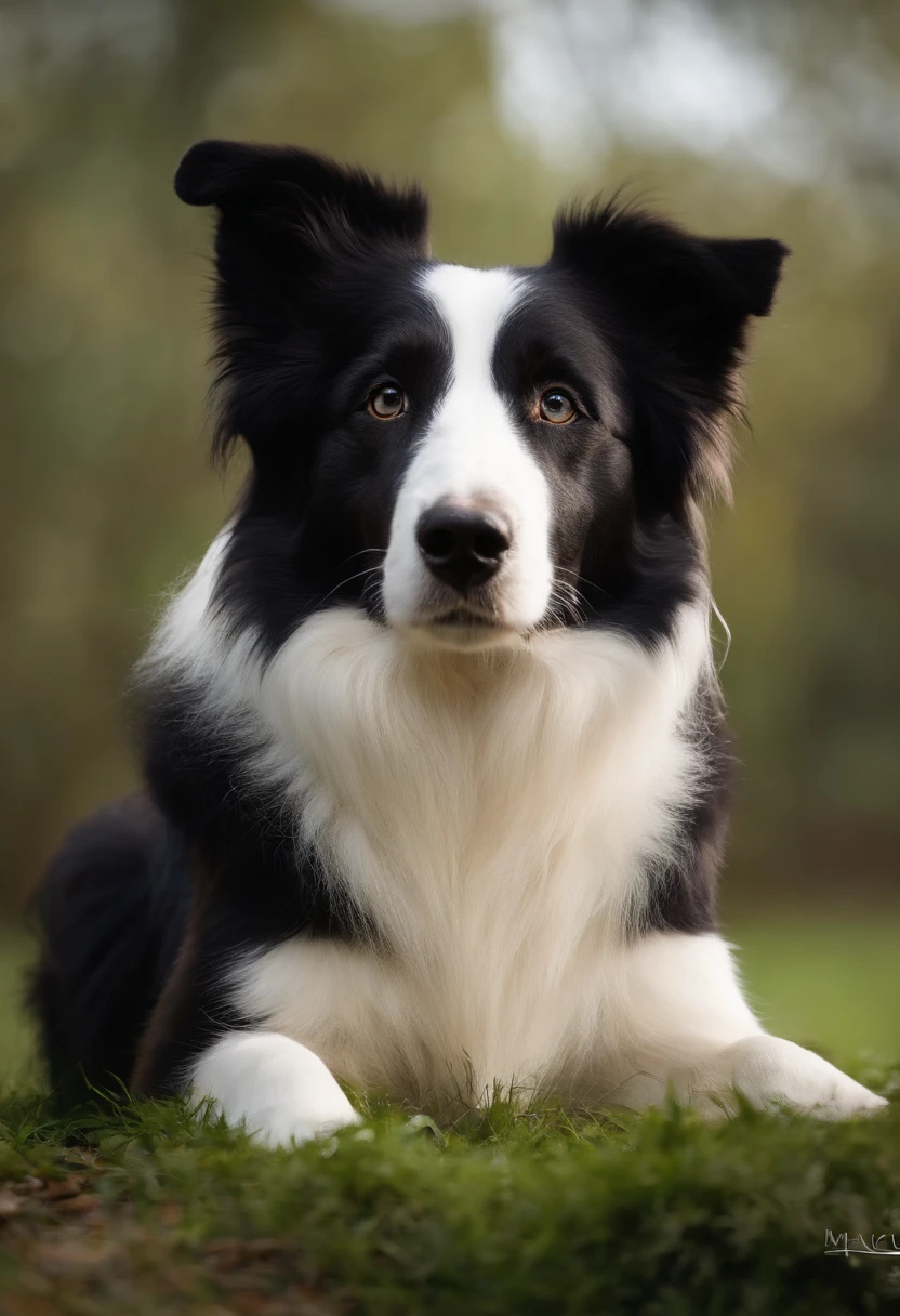 8k,obra-prima,alta qualidade,Collie or border collie dog, ele veste roupinhas fofas, ele usa roupa de pets, estilo desenhos animados,figura de pau,linhas de trabalho,illustration,Q version,Under the tree,Sente-se e coma caqui, magical world fantasy mystical