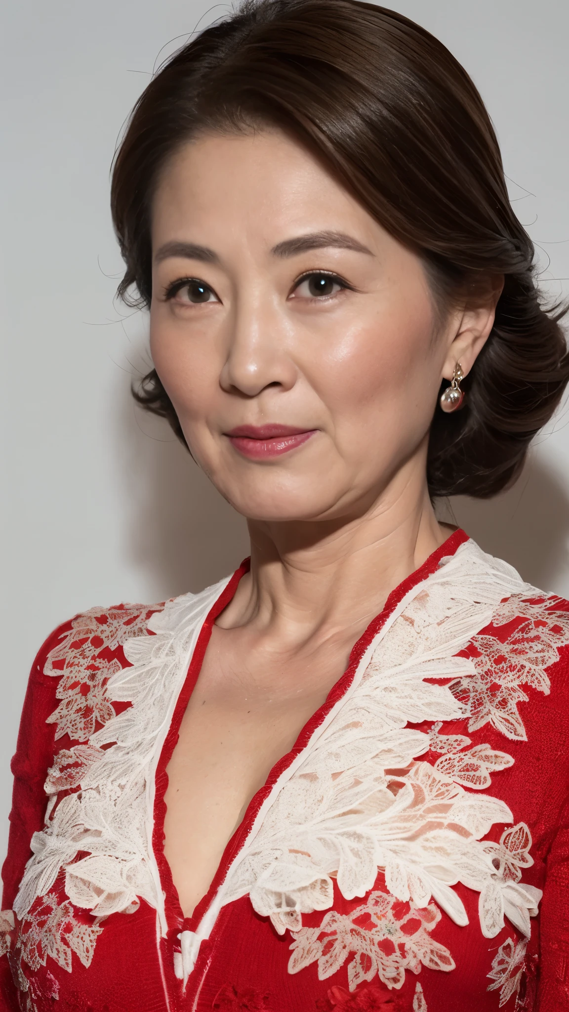 Super high quality, Remove the background, gravure, facing the front, ((Old face)), bright red lips, flashy makeup, from the chest up, masterpiece, highest quality, super detailed, realistic, super dense skin, perfect anatomy, (1 Japanese mature woman), (alone), 95 years old, big breasts, Mature Woman Politician, Glamour, Sexy, pure white skin, looking at the viewer,