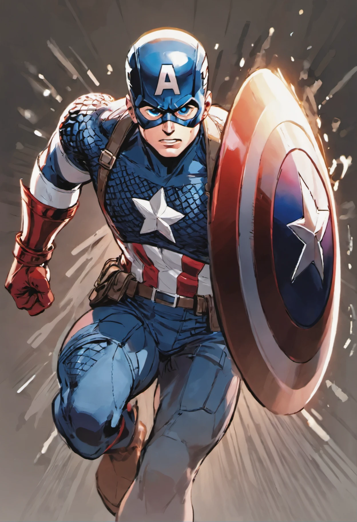Create a detailed illustration of Captain America from Marvel Comics. Melhor qualidade 