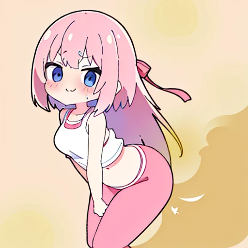 (master piece、super detail、highest quality、8k、32K、High resolution、Kyoto Animation Style Anime Illustration、highest qualityの公式アートの特徴: 1.6)、(caregiver) 、cute女の子 1 人、solo、Are standing、whole body、predecessor、Makeup、cute、: 1.3)、(Loli:1.2)、(cute:1.5)、セクシーなcute女の子、Morning park during a run、shortness of breath、(Sweat)1.4、Satisfied smile、Wearing a light brown sports bra and jogger pants、Transparent shirt、Soft and clean focus、Realistic lighting and shading、Active、dynamism、(light pink hair、twin blade、long hair、hair ribbon、cuteリボン: 1.1)、thin eyebrows、big breasts、women stink、fart、shyness、blush、Gas comes out of the butt、put pressure on your face、lots of gas、My body trembles、Hip Attack、woman has stomach pain、woman&#39;s stomach growls