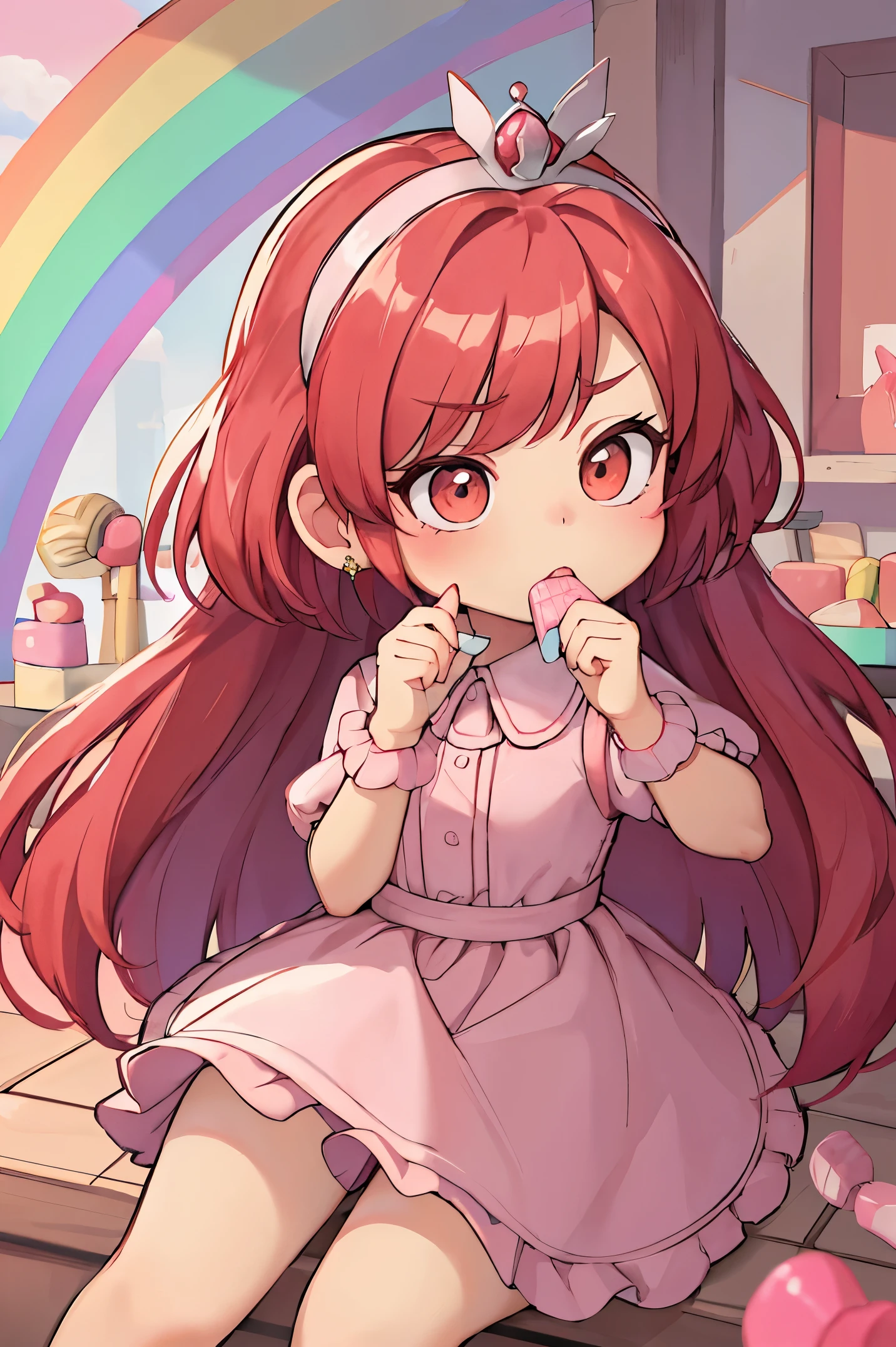 solution (Chibi) princess in the rainbow candy store, Obra-prima HD de alto contraste altamente detalhada da melhor qualidade em alta resolution