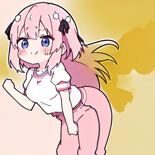 (master piece、super detail、highest quality、8k、32K、High resolution、Kyoto Animation Style Anime Illustration、highest qualityの公式アートの特徴: 1.6)、(caregiver) 、cute女の子 1 人、solo、Are standing、whole body、predecessor、Makeup、cute、: 1.3)、(Loli:1.2)、(cute:1.5)、セクシーなcute女の子、Morning park during a run、shortness of breath、(Sweat)1.4、Satisfied smile、Wearing a light brown sports bra and jogger pants、Transparent shirt、Soft and clean focus、Realistic lighting and shading、Active、dynamism、(light pink hair、twin blade、long hair、hair ribbon、cuteリボン: 1.1)、thin eyebrows、big breasts、women stink、fart、shyness、blush、Gas comes out of the butt、put pressure on your face、lots of gas、My body trembles、Hip Attack
