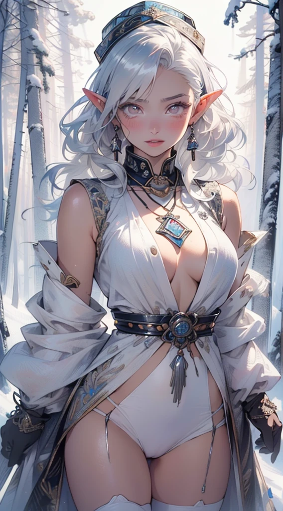 cute loli elf,(((little loli,tiny little body,little))),(((6 ))),((anime elf loli with extremely cute and beautiful white hair)), (((elf))), (((elf ears))),

(((flat chest))),((((silver hair:1.35,silver large hair slicked to the side, silver long hair,extremely detailed,colored inner hair,ear breathing)))),(((silver_eyes:1.3))),intricate eyes,beautiful detailed eyes,symmetrical eyes,big eyes:1.5,(((lustrous skin:1.5,bright skin: 1.5,skin tanned,shiny skin,very shiny skin,shiny body,plastic glitter skin,exaggerated shiny skin,illuminated skin))),(delicate detailed fingers,detailed body,(detailed face)),

cute,slutty,erotic,daring,((nsfw)),

(luminous amulet:1.5),(striped clothes:1.5,stripes),zettai ryouiki,revealing clothing,show skin,(wearing rustic [robes|armor] with silver embroidery), tied hair, exposed chest, exposed shoulders, exposed belly button, exposed thighs, diamond necklace,((winter  beanie)),((winter gloves)),(semi-naked,with little clothing,(((white clothes,white outfit,intricate outfit,intricate clothes,embroidered outfit,ornate outfit,embroidered clothes,ornate clothes))),

(dynamic pose:1.0),((tears)),embarrassed,(centered,scale to fit dimensions,Rule of thirds),

((snowy pine forest)),winter,scenery:1.25,((intricate scenery)),((snow forest background)),Christmas tree,

(Glossy winter ornaments),highres,sharp focus,(ultra detailed,extremely detailed),(photorealistic artwork:1.37),(extremely detailed CG unity 8k wallpaper),(((vibrant colors,vibrant theme))),(intricate),(masterpiece),(best quality),
