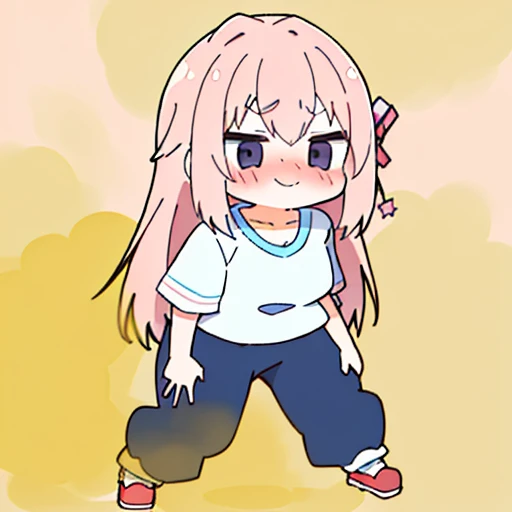 (master piece、super detail、highest quality、8k、32K、High resolution、Kyoto Animation Style Anime Illustration、highest qualityの公式アートの特徴: 1.6)、(caregiver) 、cute女の子 1 人、solo、Are standing、whole body、predecessor、Makeup、cute、: 1.3)、(:1.2)、(cute:1.5)、セクシーなcute女の子、Morning park during a run、shortness of breath、(Sweat)1.4、Satisfied smile、Wearing a light brown sports bra and jogger pants、Transparent shirt、Soft and clean focus、Realistic lighting and shading、Active、dynamism、(light pink hair、twin blade、long hair、hair ribbon、cuteリボン: 1.1)、thin eyebrows、big breasts、women stink、fart、shyness、blush、Gas comes out of the butt、put pressure on your face、lots of gas、My body trembles、Hip Attack、Feeling like diarrhea