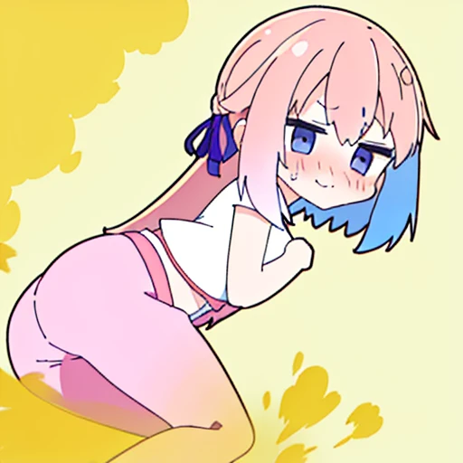 (master piece、super detail、highest quality、8k、32K、High resolution、Kyoto Animation Style Anime Illustration、highest qualityの公式アートの特徴: 1.6)、(caregiver) 、cute女の子 1 人、solo、Are standing、whole body、predecessor、Makeup、cute、: 1.3)、(Loli:1.2)、(cute:1.5)、セクシーなcute女の子、Morning park during a run、shortness of breath、(Sweat)1.4、Satisfied smile、Wearing a light brown sports bra and jogger pants、Transparent shirt、Soft and clean focus、Realistic lighting and shading、Active、dynamism、(light pink hair、twin blade、long hair、hair ribbon、cuteリボン: 1.1)、thin eyebrows、big breasts、women stink、fart、shyness、blush、Gas comes out of the butt、put pressure on your face、lots of gas、My body trembles、Hip Attack、Feeling like diarrhea