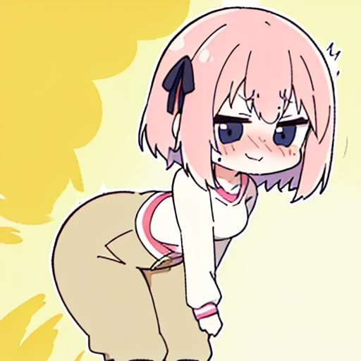 (master piece、super detail、highest quality、8k、32K、High resolution、Kyoto Animation Style Anime Illustration、highest qualityの公式アートの特徴: 1.6)、(caregiver) 、cute女の子 1 人、solo、Are standing、whole body、predecessor、Makeup、cute、: 1.3)、(:1.2)、(cute:1.5)、セクシーなcute女の子、Morning park during a run、shortness of breath、(Sweat)1.4、Satisfied smile、Wearing a light brown sports bra and jogger pants、Transparent shirt、Soft and clean focus、Realistic lighting and shading、Active、dynamism、(light pink hair、twin blade、long hair、hair ribbon、cuteリボン: 1.1)、thin eyebrows、big breasts、women stink、fart、shyness、blush、Gas comes out of the butt、put pressure on your face、lots of gas、My body trembles、Hip Attack、Feeling like diarrhea、Dirty ass