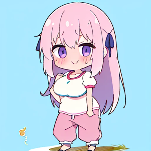 (master piece、super detail、highest quality、8k、32K、High resolution、Kyoto Animation Style Anime Illustration、highest qualityの公式アートの特徴: 1.6)、(caregiver) 、cute女の子 1 人、solo、Are standing、whole body、predecessor、Makeup、cute、: 1.3)、(Loli:1.2)、(cute:1.5)、セクシーなcute女の子、Morning park during a run、shortness of breath、(Sweat)1.4、Satisfied smile、Wearing a light brown sports bra and jogger pants、Transparent shirt、Soft and clean focus、Realistic lighting and shading、Active、dynamism、(light pink hair、twin blade、long hair、hair ribbon、cuteリボン: 1.1)、thin eyebrows、big breasts、women stink、fart、shyness、blush、Gas comes out of the butt、put pressure on your face、lots of gas、My body trembles、Hip Attack、Feeling like diarrhea、Stick your ass out