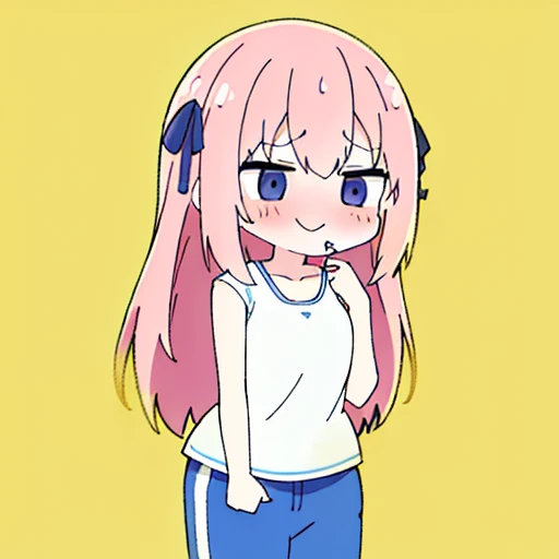 (master piece、super detail、highest quality、8k、32K、High resolution、Kyoto Animation Style Anime Illustration、highest qualityの公式アートの特徴: 1.6)、(caregiver) 、cute女の子 1 人、solo、Are standing、whole body、predecessor、Makeup、cute、: 1.3)、(Loli:1.2)、(cute:1.5)、セクシーなcute女の子、Morning park during a run、shortness of breath、(Sweat)1.4、Satisfied smile、Wearing a light brown sports bra and jogger pants、Transparent shirt、Soft and clean focus、Realistic lighting and shading、Active、dynamism、(light pink hair、twin blade、long hair、hair ribbon、cuteリボン: 1.1)、thin eyebrows、big breasts、women stink、fart、shyness、blush、Gas comes out of the butt、put pressure on your face、lots of gas、My body trembles、Hip Attack、Feeling like diarrhea、narrow space
