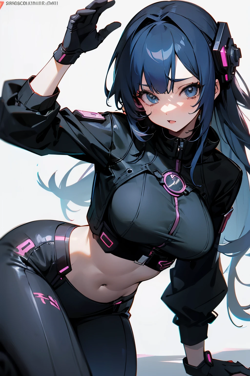 beautiful, perfect eyes, perfect face, perfect lighting, 1girl, black twin tails, split-color hair, pink and black hair, two piece bikini, large breasts, wide hips, cyberpunk background (masterpiece:1.3) ultra detailed illustration, (masterpiece:1.2), (best quality:1.2), UHD, UHD, UHD, UHD, UHD, ccurate, textured skin, high details, award winning, highres, anatomically correct