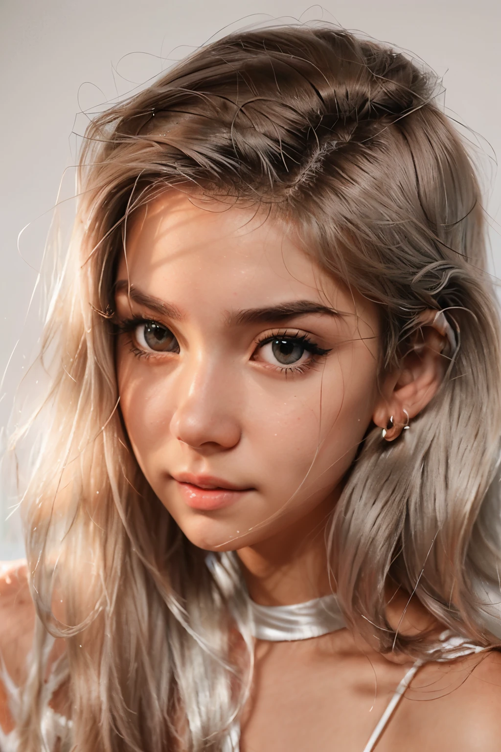 um desenho de uma mulher com cabelos brancos e olhos azuis, com cabelo branco, perfect cabelos brancos girl, Ross Draws 1. 0, retrato de rossdraws, cabelo prateado girl, Ross Draws 2. 0, girl cabelo prateado, cabelos brancos, retrato estilo anime, lindo retrato de anime, cabelo prateado (rabo de cavalo), Ross Draws 2. 5, :: rossdraws