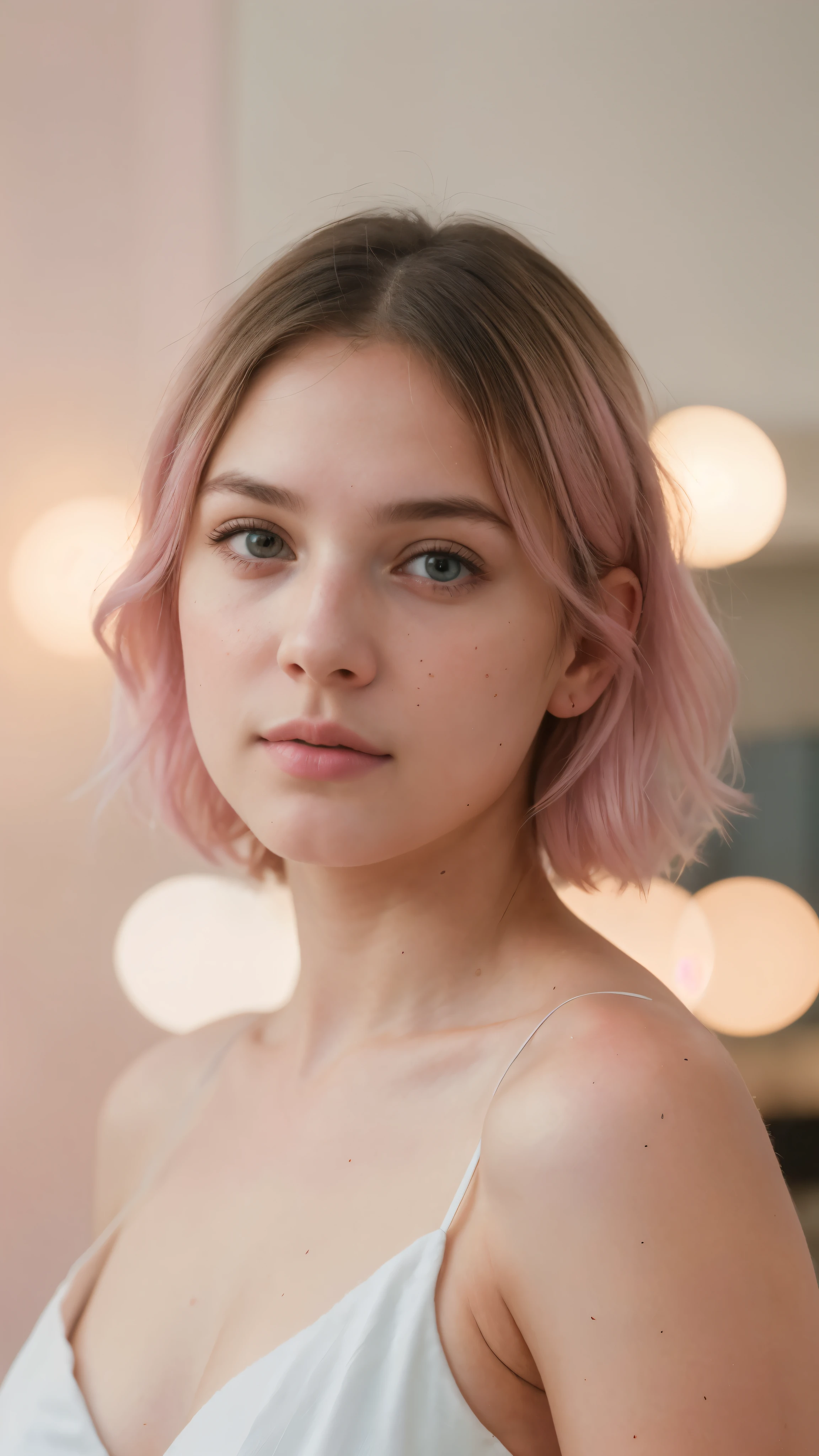 1girl, pastel colored soft lights, (8k, RAW photo, best quality, masterpiece:1.2), (realistic:1.3), (photorealistic:1.3), ultra-detailed, (high detailed skin:1.2), 8k uhd, dslr, high quality, film grain, Fujifilm XT3, best quality, beautiful lighting, portrait