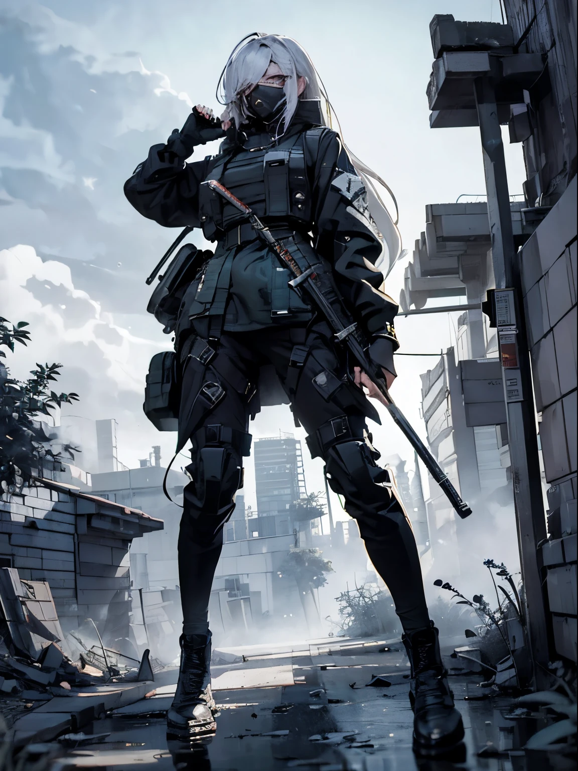 {{Masterpiece, top quality, highly detailed CG, unified 8k wallpaper, movie lighting, lens flare}}, 1 girl holding a rifle through the wall, wide view, thick body, long blonde hair soaring in the wind, green eyes, (holding a weapon, holding a rifle, aiming, aiming: 1.4), gun, h&k hk416, carbine, open fire, rubble, ruins of conflict areas, plumes, nitric smoke, blast waves, Flying bullets, sniper, 35mm, f/1.8, night, blue eyes
