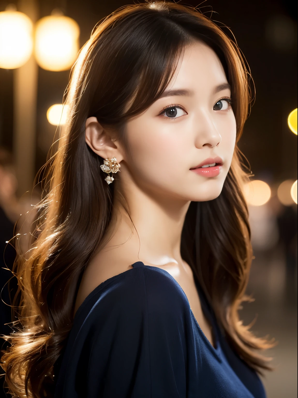 (((32K,very high res, high detailing, highly accurate,Masterpiece Girl 1))),Raw photo & realistic atmosphere,beautiful dark blue eyes,Detailed mouth,Glossy lips,Detailed eyebrows,Soft white skin that shines with every detail,,Eyes drawn in detail、Very beautiful eyes with azure eyes,Detailed lips、Very beautiful face,Very well-formed face、Lifelike face,shiny beautiful lips,Beautiful eyebrows,Infinite reality,Best design,(Insanely cute Japan 20-year-old high school girl,Toned body,thighs thighs thighs thighs,Slender legs,Beautifully shaped breasts,Very cute beautiful girl, Girl:1.4),Best Natural Makeup,Japanese ido,Korean Idols,Young sensual idol,Moist eyes,Dark beautiful eyes,Beautiful butt,beauty legs,,camel's foot,:1.3),超A high resolution、,Natural and realistic face,Back lighting,Pure eyes are too cute,(((photorealisim,Photograph the whole body))),,Reality Live Action,(Earrings that look fashionable,,a necklace,A bracelet,gyuru,Glossy nail art,Clothes like a girl,,Girlish clothes,Dress like a maiden,Glossy light brown,,Fluffy perm,Medium Hair,独奏,Lori:1.7),Shibuya's night entertainment district(Colossal tits,A charming,Turned:1.5)