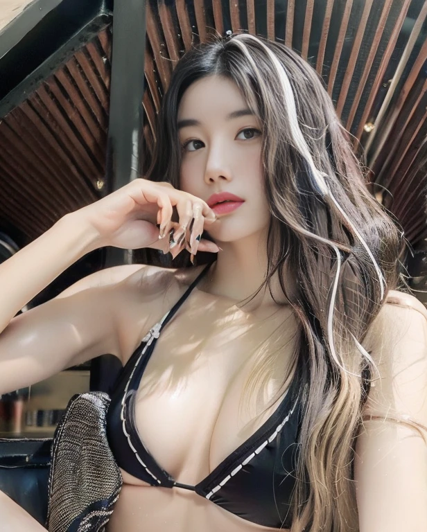 Asian woman in a black bikini posing for a photo, Mulher sul-coreana bonita, coreana, linda mulher coreana jovem, 2 2 anos, 21 anos, 18 anos, an Asian woman, Beautiful Asian girl, Asian girl, Mulher coreana, 2 3 anos, 2 7 anos, Modelo do Instagram, 2 8 anos