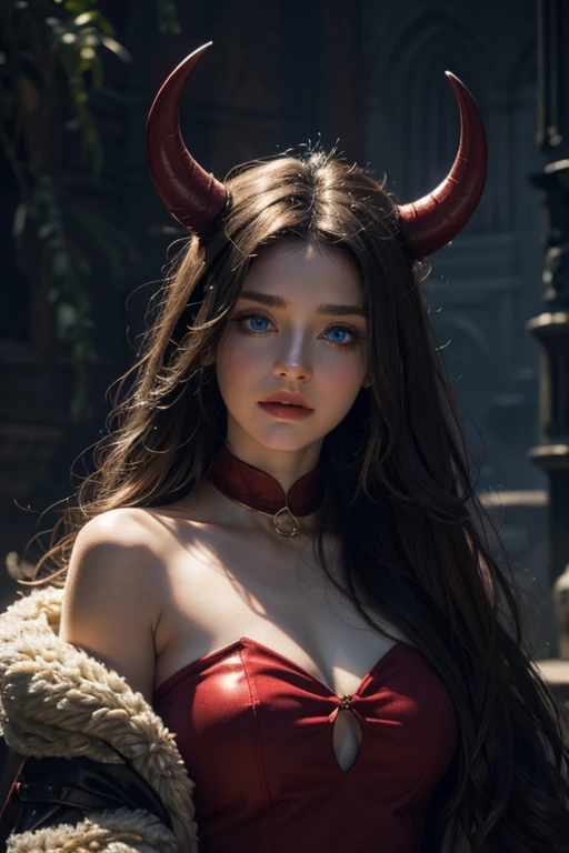 (best quality,4k,8k,highres,masterpiece:1.2),ultra-detailed,(realistic,photorealistic,photo-realistic:1.37), a beautiful naked human girl having intercourse astride a frightening demon with horns, she is devouring sexual pleasure (NSFW:1.3)
