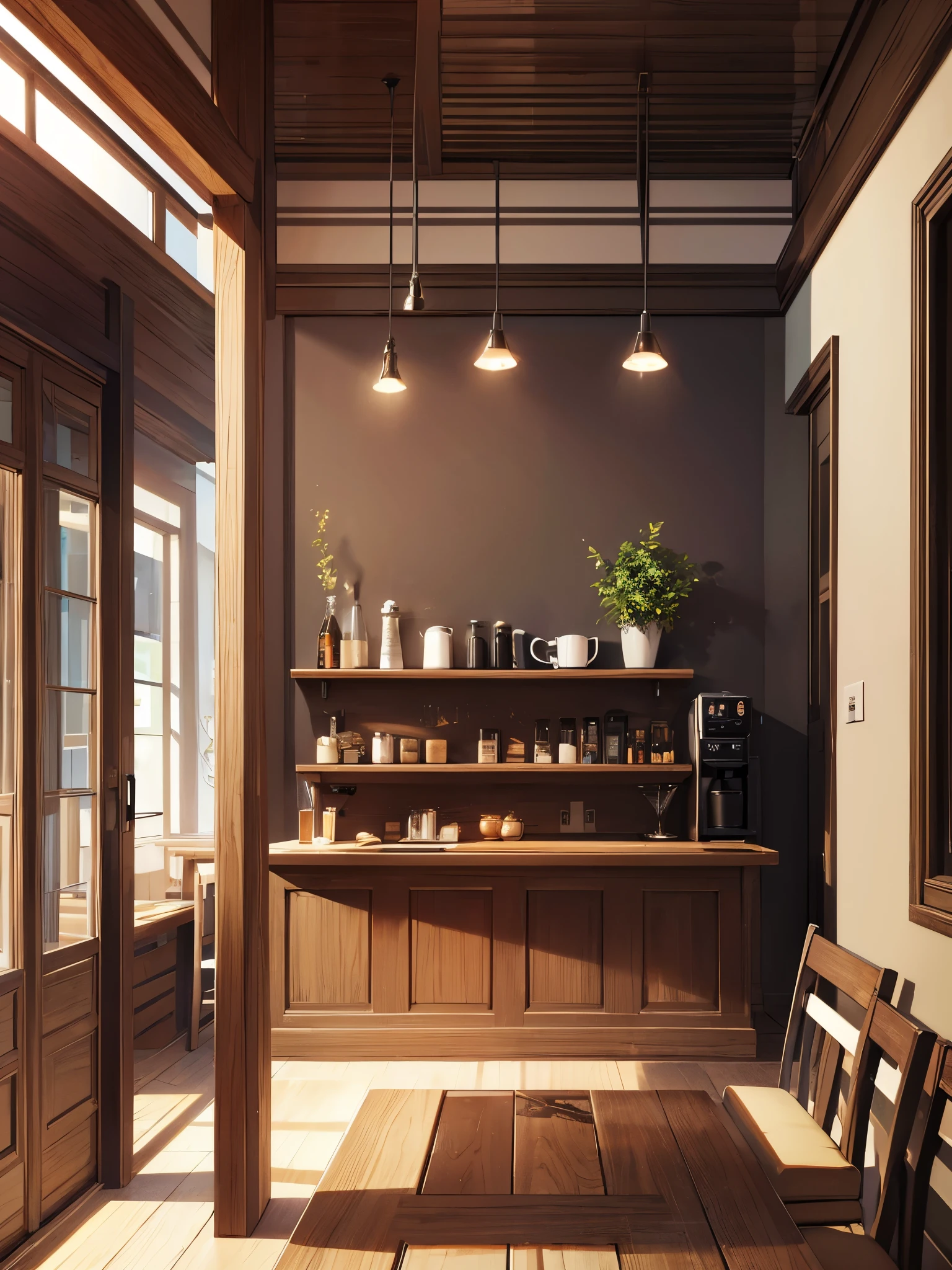 (masterpiece:1.2), best quality, high resolution, unity 8k wallpape, perfect lighting, extremely detailed CG,
cafe, a cup of cofee,cofee on table
