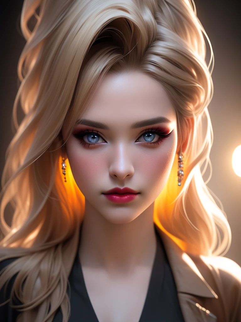 (bright and vibrant,masterpiece:1.2),ultra-detailed,(realistic,photorealistic,photo-realistic:1.37),HDR,UHD,studio lighting,ultra-fine painting,sharp focus,physically-based rendering,extreme detail description,professional,vivid colors,woman,beautiful detailed eyes,beautiful detailed lips,extremely detailed eyes and face,longeyelashes,bright blond hair,luminous reflections,colorful makeup,close-up view,anton fadeev,luminous shadows,eye-catching,steve hillier