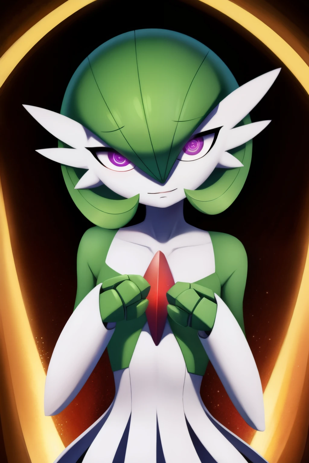 Gardevoir, empty eyes, spiral eyes, enchanted, entranced, hypnotized, robot joints