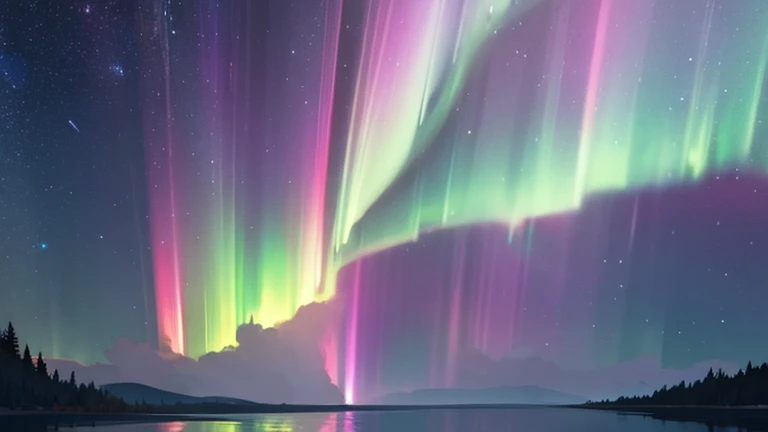 deep sea　aurora　starry sky