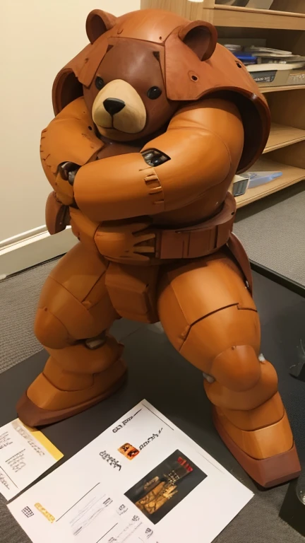 big bear brown mecha with words "bera"