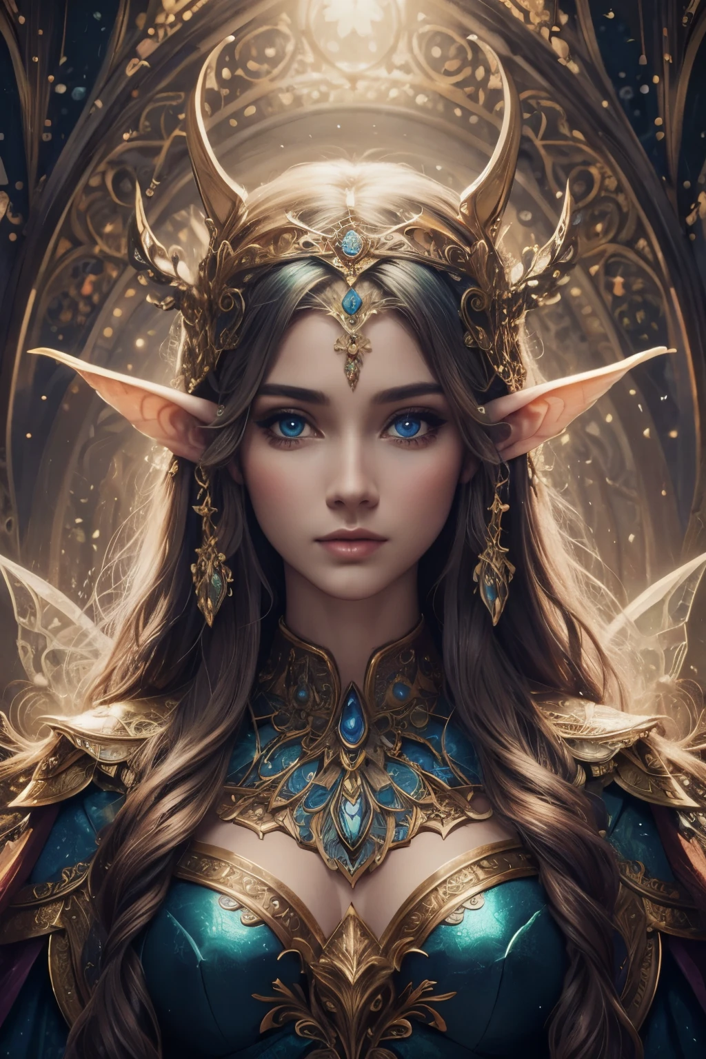 (Best quality, 4k, High-resolution, Masterpiece:1.2), Ultra-detailed, Realistic, Radiant lighting, Epoch Elves, Portraits, Fantastical colors, Fine art, Ethereal beings, Dreamlike, Whimsical creatures, Detailed facial features, Glowing eyes, Elven beauties, Ethereal glow, Mythical creatures, Harmonious composition, Dazzling colors, Stunning visual effects, Otherworldly appearance, Mesmerizing artistry, 