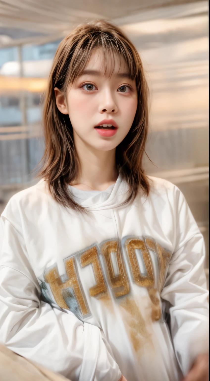 masterpiece、8K、32K、highest quality、(Detailed both eyes)、(cute japanese woman、bangs)、23 years old、elegant、swet、black hair