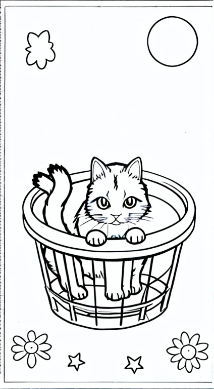 cut baby cat coloring page