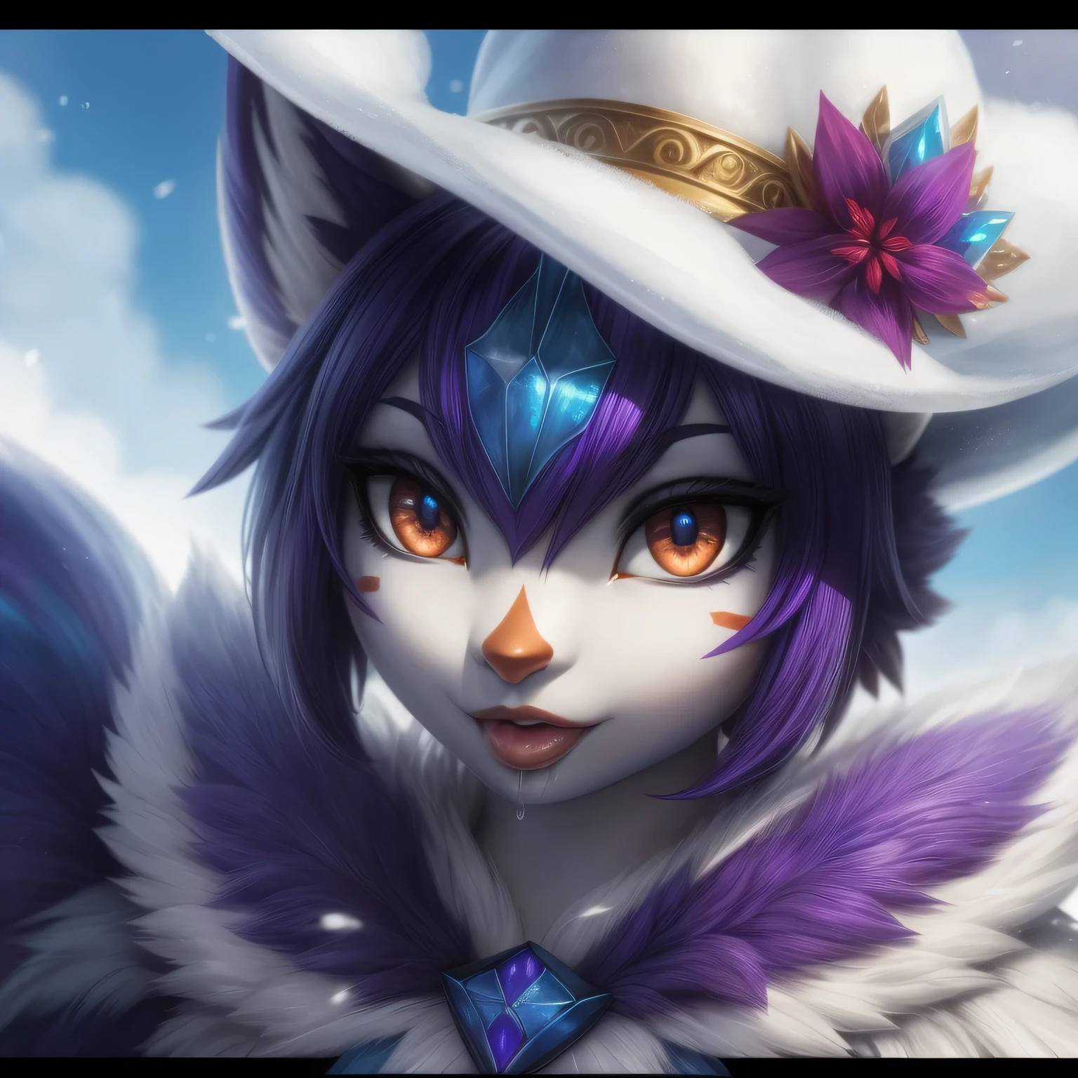 POkemon Jynx, extremely detailed CG unity 8k papel de parede, master piece, melhor qualidade, ultr,a-detalhado, Melhor sombra),,(1pokemon),belos olhos detalhados, Olhando para o Viewer, fechar para cima, (foco facial), lingua comprida com saliva a pingar, chuva , blue ice up to the sky , montanhas de gelo , neve ,vento