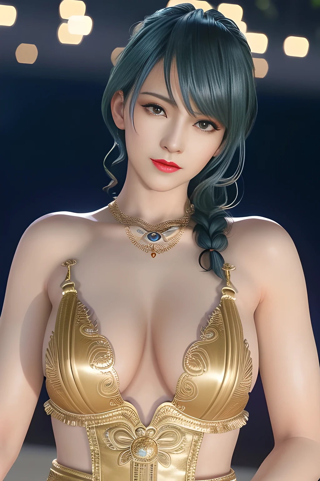 1 girl,Tamaki,(wear (Fashionable and noble design style),feather braid dress),(((in dubai))),jewelry,Lips slightly open, lustful smile, red lips,huge breasts,Charming cleavage,((8k, original photo, top quality, masterpiece), HD RAW color photos professional close-up photos), (actual, photorealism: 1.37), (best quality), (best shade), ((erotic, Sexy), ultra high resolution, HD CG unified 8K wallpaper, Physically based rendering, movie lighting),