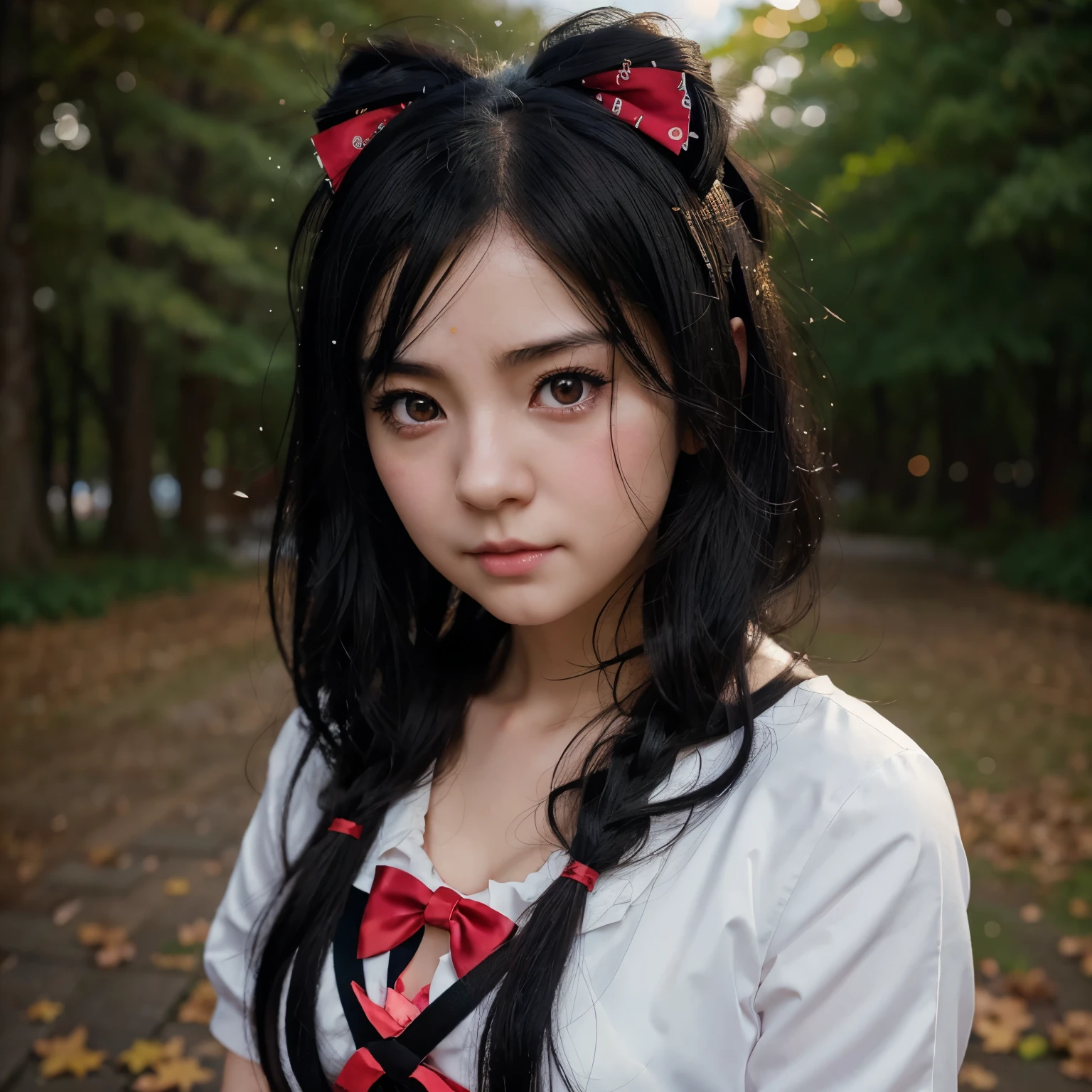 anime girl with black hair and a bow in her hair and red eyes , kawaii realistic portrait, guweiz, portrait of magical girl, cute character, cute art style, anime moe artstyle, character art of maple story, cute portrait, cute anime girl portrait, portrait of a small character, artwork in the style of guweiz, splash art anime loli