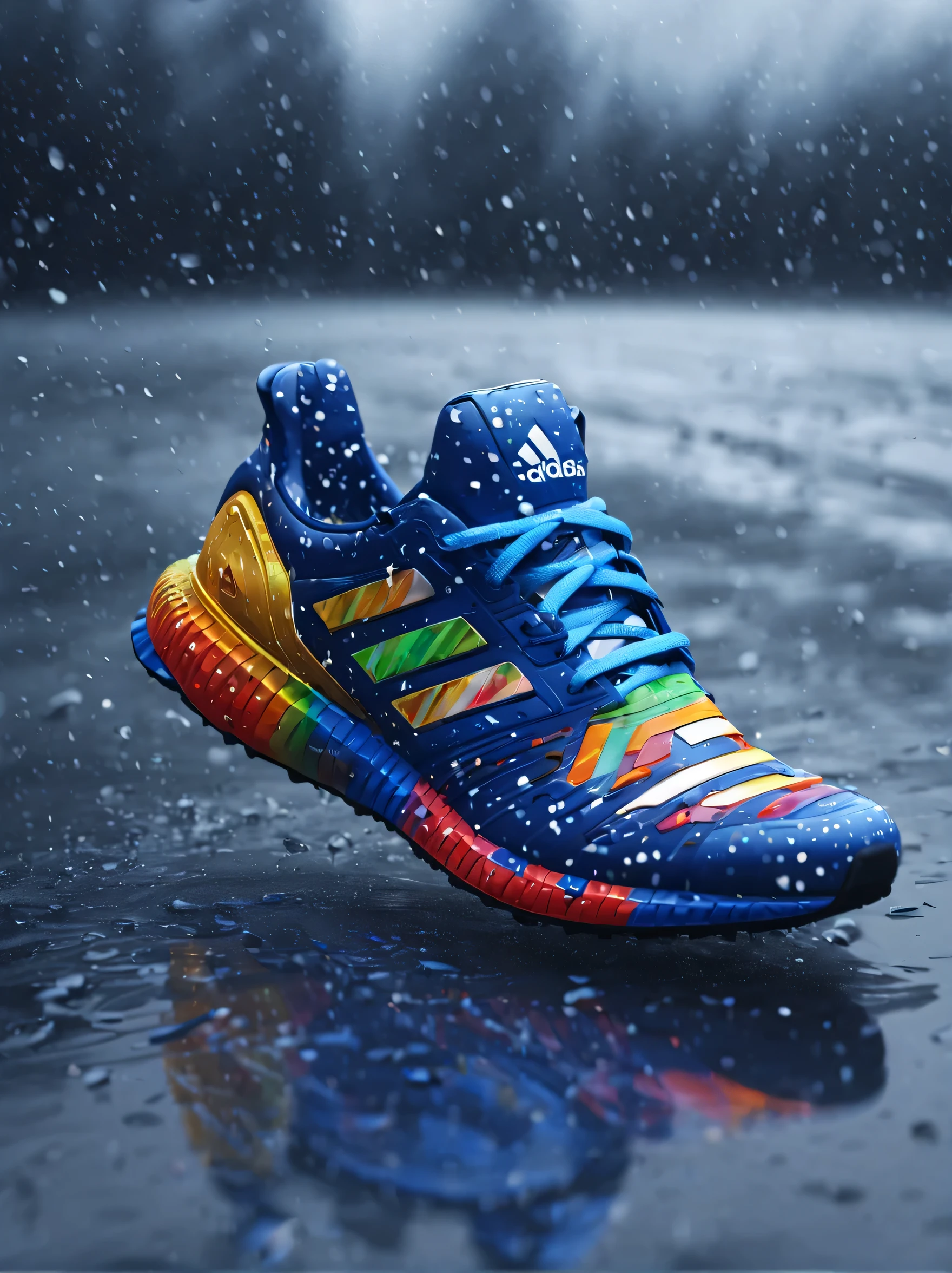 very detailed, dtxa spoken,XP,spoken,There are no humans,sneaker,rain,eye,alone,fancy,UHD,C4D,3d rendered,adidas shell head,There are no humans, masterpiece,best quality,very detailed,very detailed,very detailed CG Unity 8k 벽지,realistic,illustration, Lens 135mm