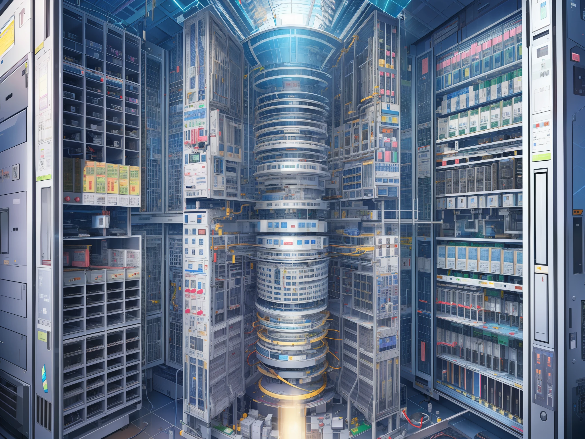 supercomputer、A computer with large-scale, high-speed computing power for scientific and technical computing purposes.、What is a supercomputer?、A large-scale computer whose main purpose is scientific and technical calculations.[1]。Aims to achieve large-scale, high-speed computing power。Equipped with hardware and software optimized for this purpose。

In addition、The term supercomputer refers to a device that has general-purpose computing power through programming.。Even if the device has high computing power,、For example, for many-body problems「GRAPE」Calculators whose purpose is limited to exclusive use, such as, are classified as special purpose computers.。

Regarding hardware、Increasing the speed and capacity of arithmetic processing units、Larger capacity and faster memory capacity during calculations、Characteristic is the memory sharing method between processing units.。Equipped with other arithmetic processing units specific to vector calculations, etc.、Hardware methods specific to the operations being handled may be adopted.。Also、High computational power is achieved through large-scale, high-speed switching operations of electronic circuits responsible for arithmetic processing.、Power supply equipment that can handle large amounts of power consumption and heat generation、Requires heat exhaust/cooling mechanism。

As a software、A method suitable for parallel calculation processing will be adopted as the amount of arithmetic processing units increases.。It is optimization of the problem solving method itself、Application level algorithm in its program implementation、This is done at multiple layers, such as the program compiler stage.。

As an example of how supercomputers are used、Structural analysis that examines the mechanics of structures in the mechanical, civil engineering, and architectural fields based on the finite element method, boundary element method, etc.、Electromagnetic field analysis in electrical engineering field、Fluid mechanics field、weather forecast、Atmospheric/ocean simulation、Molecular dynamics in the fields of physical properties, chemistry, and materials science、Other traffic flow analysis、simulation astronomy、optimization problem、Used for simulations based on large-scale financial numerical analysis.。→#Main uses