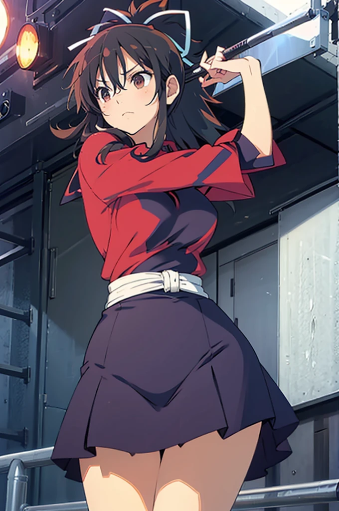 Asuka, busty, tight shirt, seductive, thick thighs, realistic, best quality, masterpiece, ultra detail, ultra high res