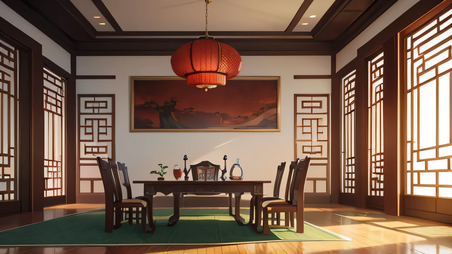 Spacious and bright Chinese-style banquet hall